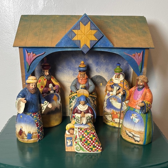 Jim Shore Other - Jim Shore Joy to the World Vintage 2003 Set of 8 Folk Art Nativity Scene Set